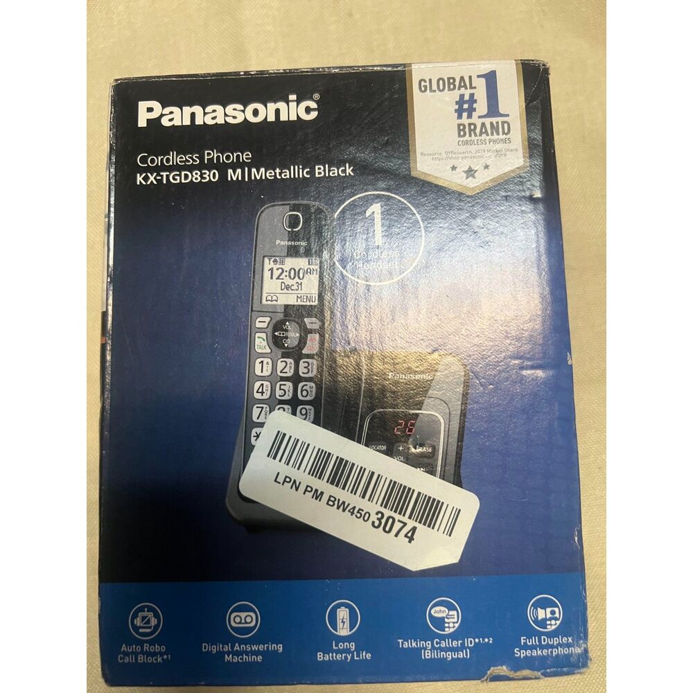Panasonic Cordless Phone KX-TGD830 M Metallic Black
